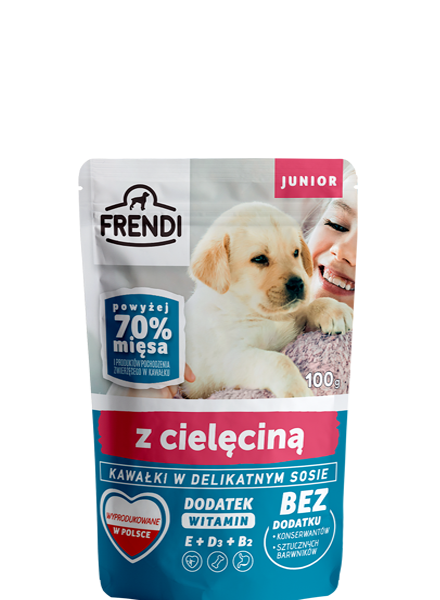 Frendi- Junior, Kawałki w delikatnym sosie z cielęciną 100g