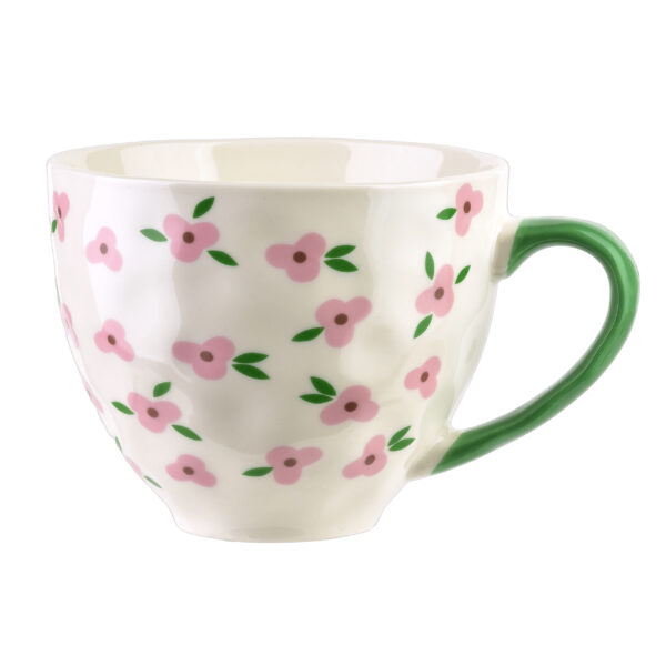 FLORELLA Kubek 400ml 11x15x9 cm różowe kwiatki