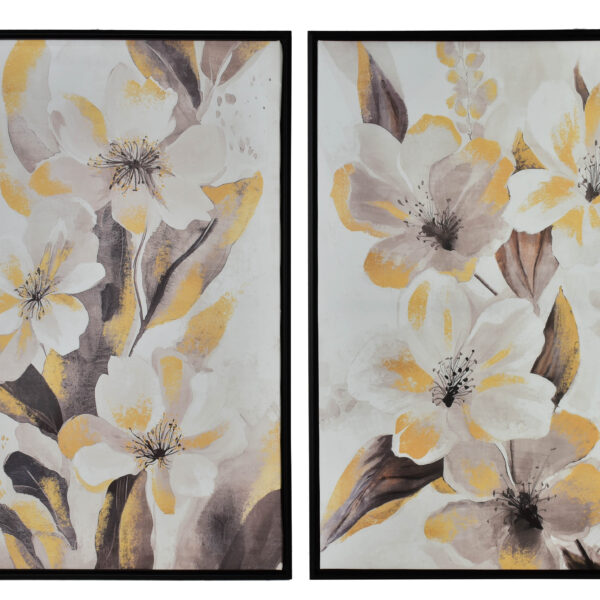 INGA Komplet 2 obrazów 50x70cm złote kwiaty 2