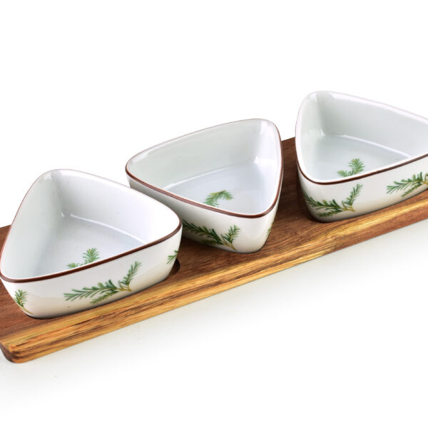 MODERN KITCHEN Deska z 3 miskami trójkątnymi 9,5x4cm (28x9,5x1,5cm) rozmaryn 100ml