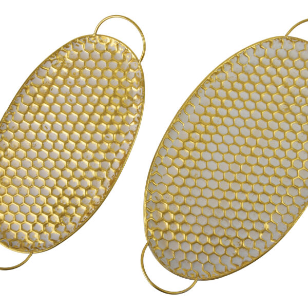HEXAGONE GLOW Komplet 2 tac dekoracyjnych owalne 51x30x3/45x24x3 cm