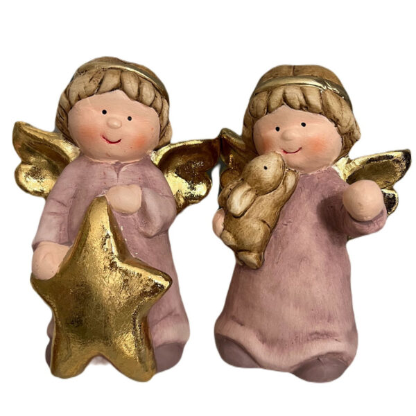 Figurka z ceramiki mix 11x7,5x15cmAnioł różowy