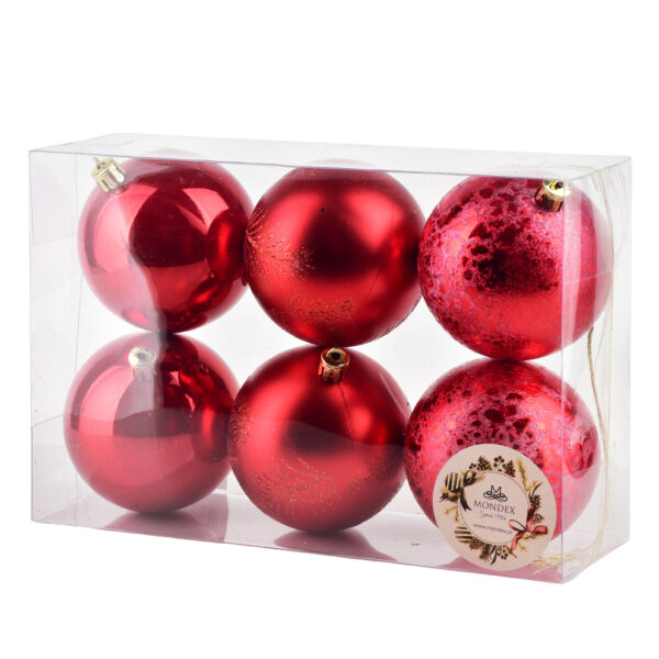 SANTA LILA Komplet 6 bombek 8cm