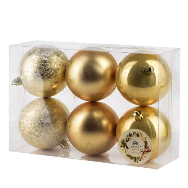SANTA LILA Komplet 6 bombek 8cm