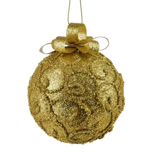 SANTA LILA Bombka 10cm zdobiona styropianowa