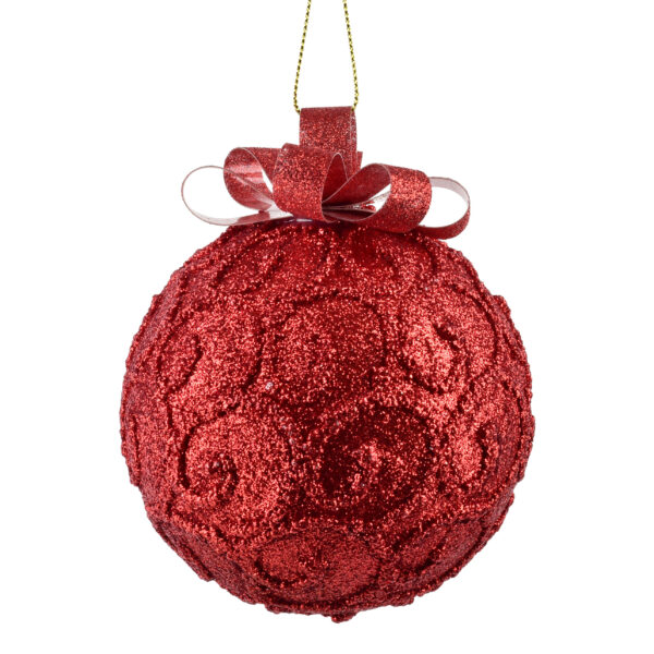 SANTA LILA Bombka 10cm zdobiona styropianowa