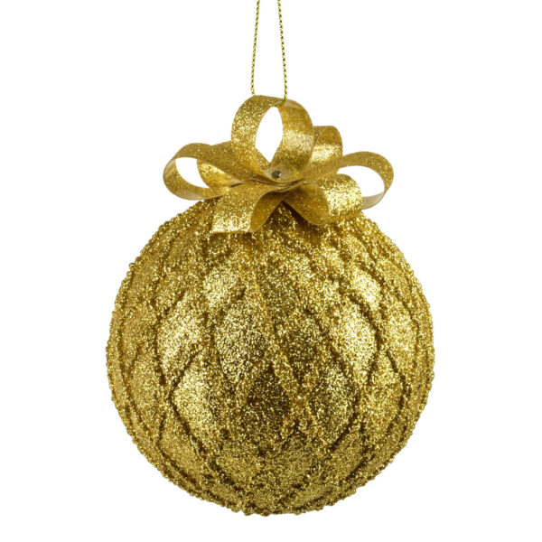 SANTA LILA Bombka 10cm zdobiona styropianowa