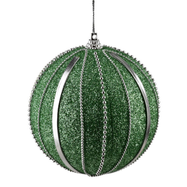SANTA LILA Bombka 10cm zdobiona styropianowa