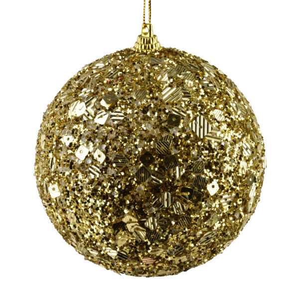 SANTA LILA Bombka 10cm zdobiona styropianowa