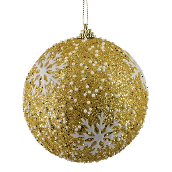 SANTA LILA Bombka 10cm zdobiona styropianowa