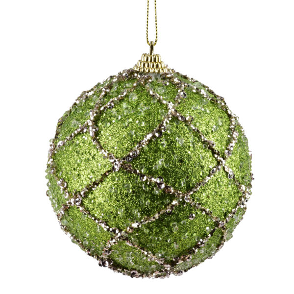SANTA LILA Bombka 10cm zdobiona styropianowa