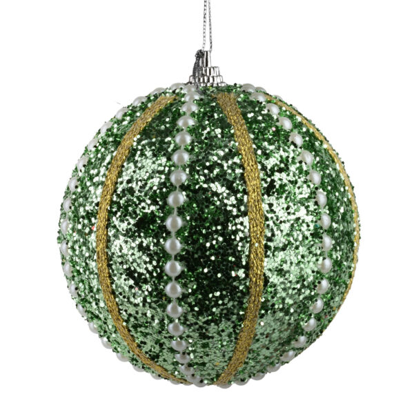 SANTA LILA Bombka 10cm zdobiona styropianowa