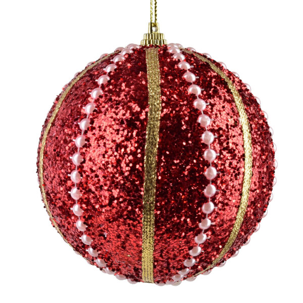 SANTA LILA Bombka 10cm zdobiona styropianowa