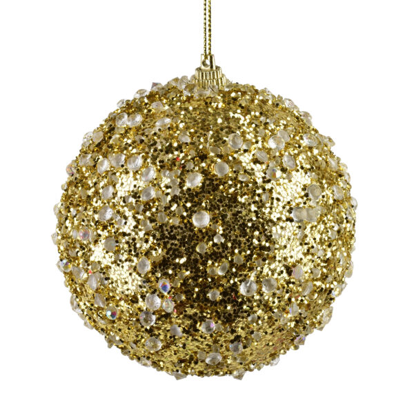 SANTA LILA Bombka 10cm zdobiona styropianowa
