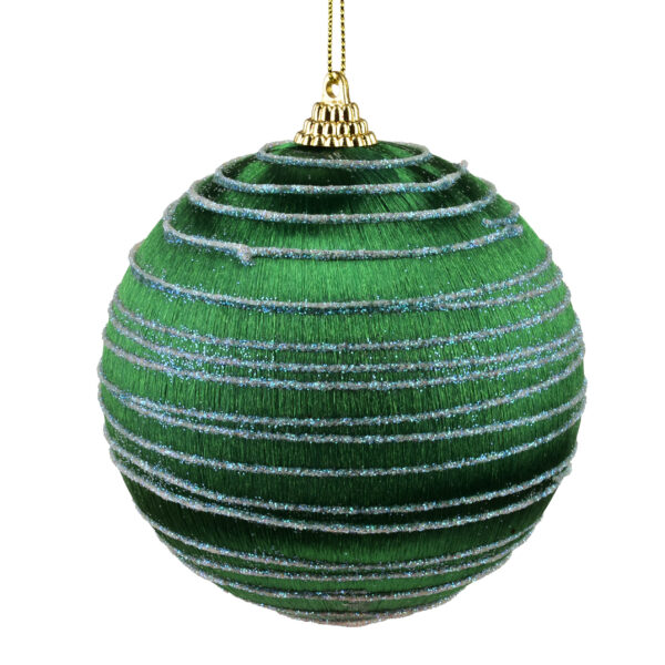 SANTA LILA Bombka 10cm zdobiona styropianowa