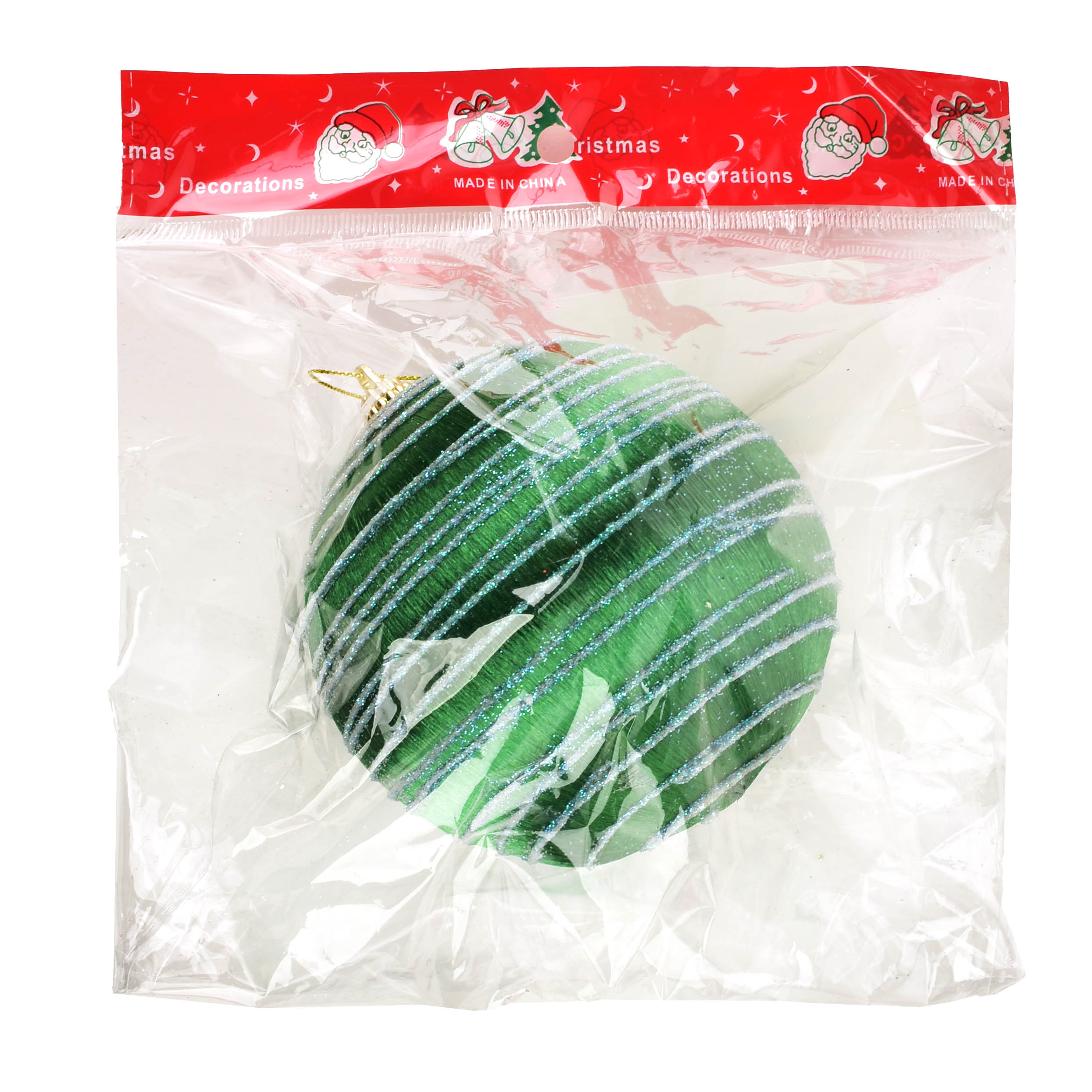 SANTA LILA Bombka 10cm zdobiona styropianowa