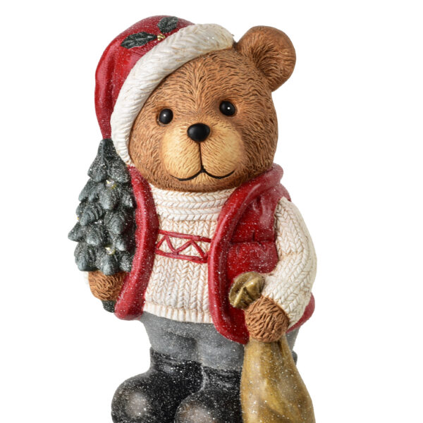 SANTA LILA Figura Miś LED 25x19x39cm