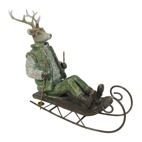 SANTA LILA Figura łoś na sankach 29,5x10,5x23,5cm