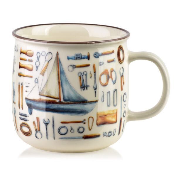 NORMAN Kubek 450ml 9,6x13x9,3cm żaglówka