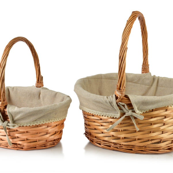 WILL Komplet 2 koszy materiał koronka 42x35x21/48 34x25x15/38cm