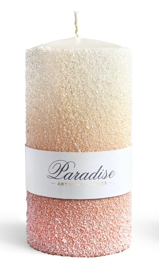 Świeca PARADISE walec duży 7x7x17,5cm parafinowa brzoskwiniowa