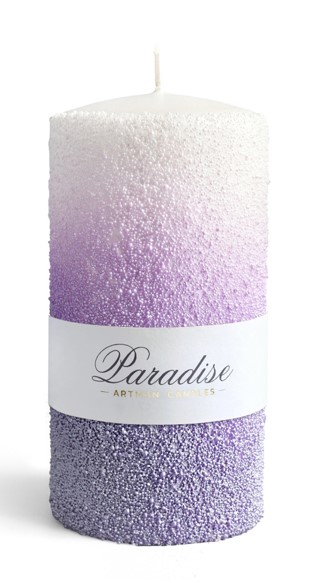 Świeca PARADISE walec duży 7x7x17,5cm parafinowa liliowa