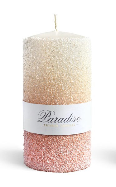 Świeca PARADISE walec duży 8x8x17,5cm parafinowa brzoskwiniowa