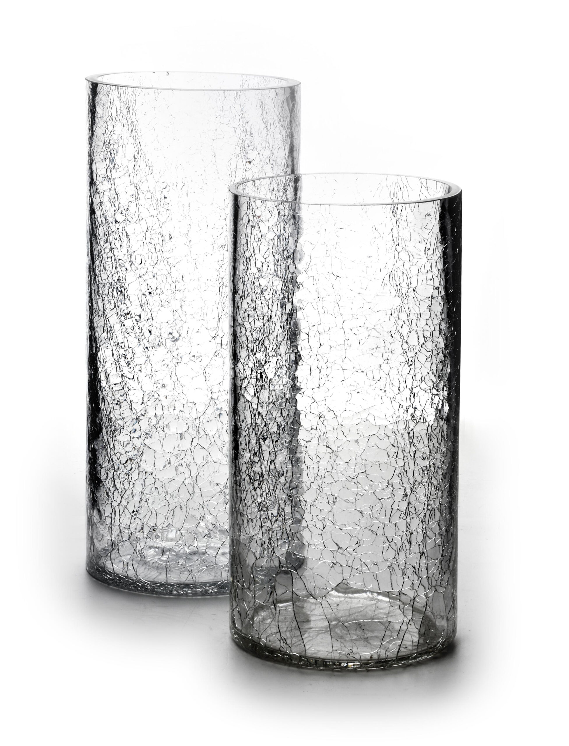 SERENITE Wazon cylinder 15x15x35cm popękane szkło