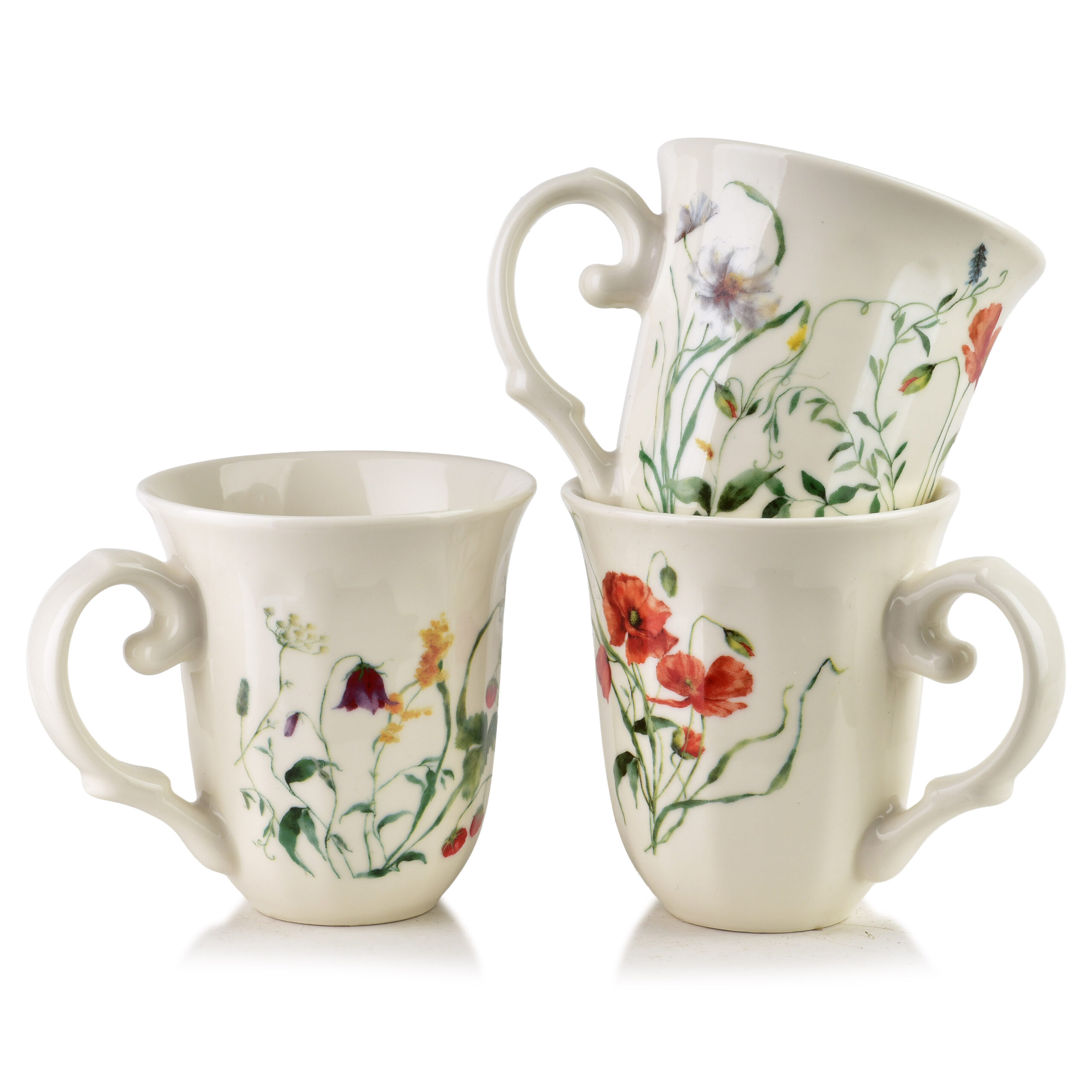 LAVIA Kubek 320ml 9,5x13x10,5cm łąka poziomki