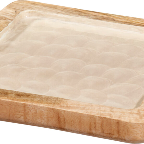 Taca kwadratowa do serwowania z drewna mango 20x20x2 cm