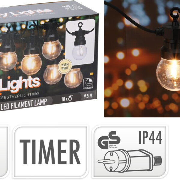Girlanda ogrodowa z timerem 10 żarówek 5M party lights