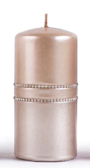 Świeca VANESSA walec duży 7x7x17,5cm rose gold parafinowa