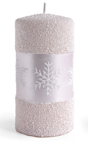 Świeca SNOW QUEEN walec średni 7x7x14cm parafinowa różowa