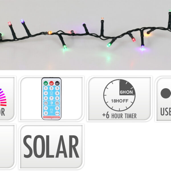 Girlanda solarna 768 LED wielokolorowa