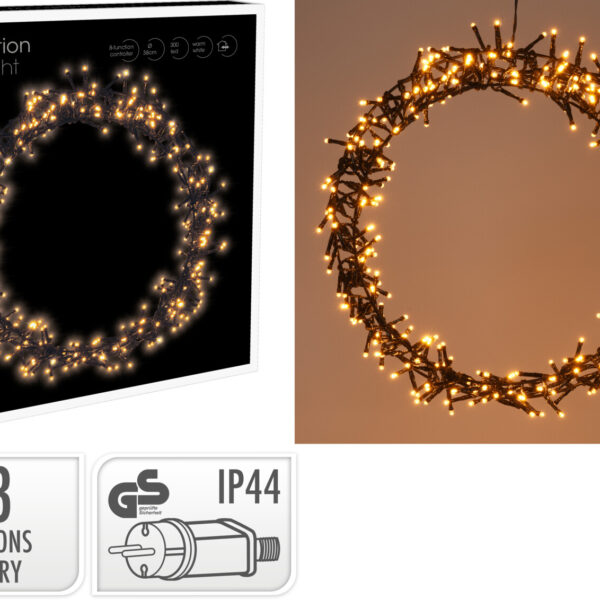 Okrąg 38 cm 300 LED ekstra ciepła biała