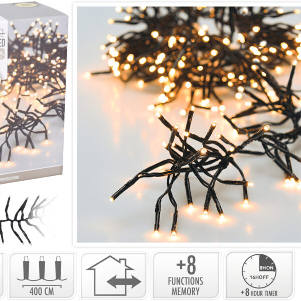 Lampki cluster 576 LED ciepła biała