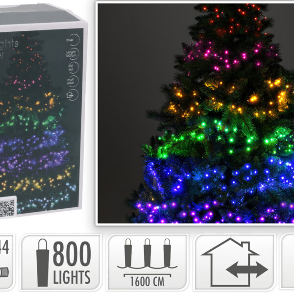 Lampki cluster 800 LED wielokolorowe