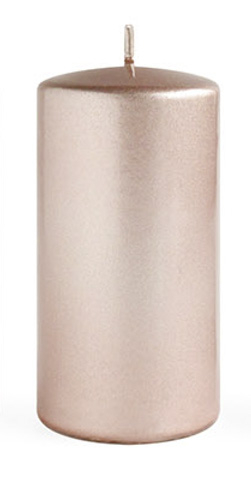 Świeca OPAL MET POŁYSK Walec mały 6x6x10cm parafinowa rose gold