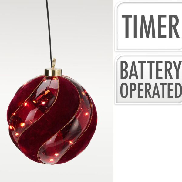 Ozdoba wisząca kula z migoczącymi diodami LED 14 cm
