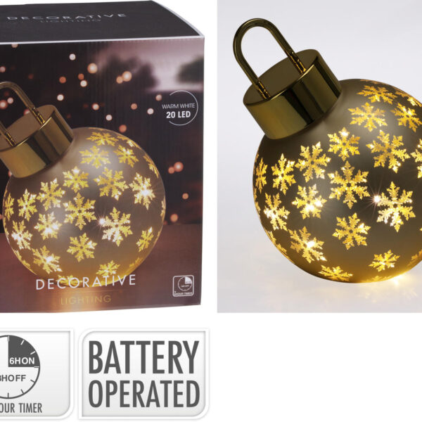 Bombka świąteczna LED 20 cm złota