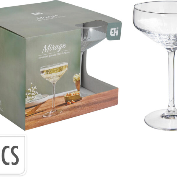 Zestaw 4 kieliszków koktajlowych 300 ml