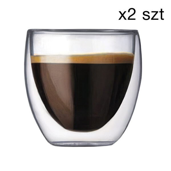 PETER Komplet 2 kubków espresso 100ml podwójne ścianki 6x4,5x7cm 2 szt