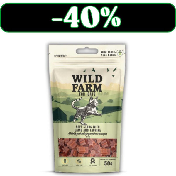 WILD FARM gwiazdki jagnięcina z tauryną 50g przysmak dla kota