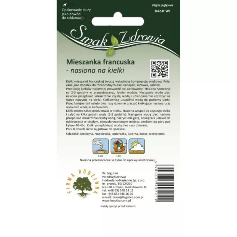Nasiona na kiełki – mieszanka francuska