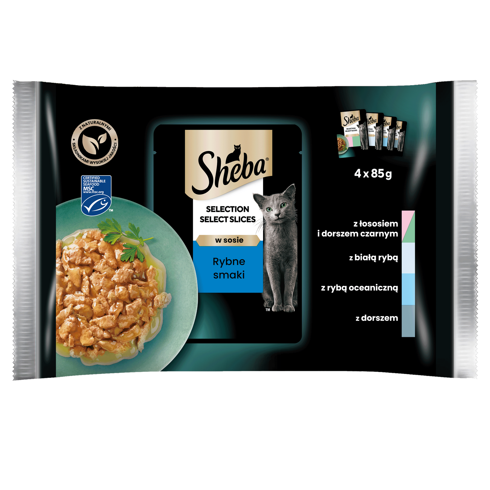 Sheba Saszetka Selection In Sauce Smaki Rybne 4x85g