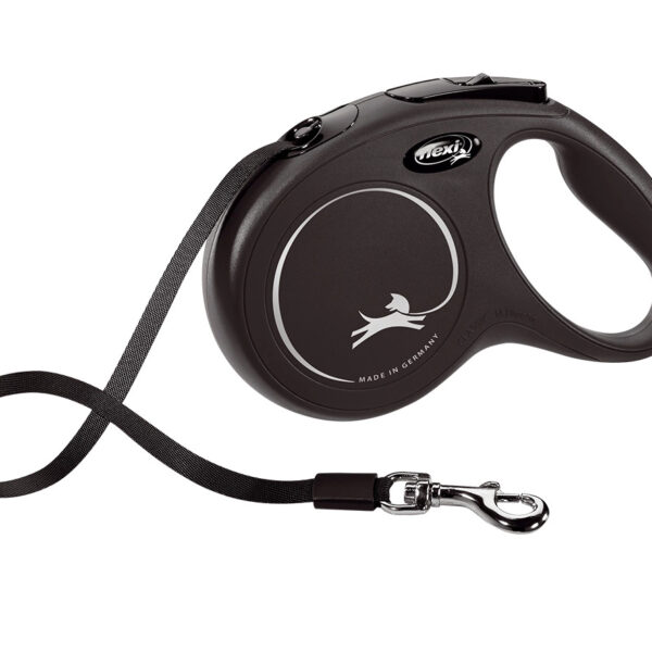Flexi Smycz New Classic M Taśma 5m Do 25kg Czarna