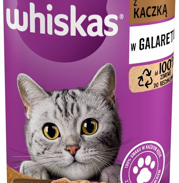 WHISKAS Mokra Karma Dla Kota 1+ Z Kaczką W Galaretce 400g