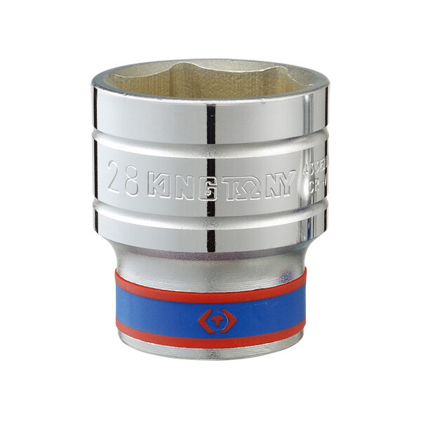 Nasadka krótka 6-KĄTNA chromowana 1/2'' 28mm