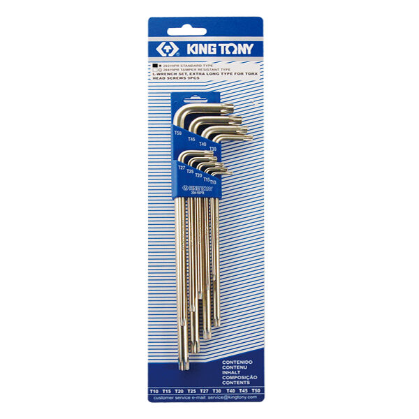 Komplet imbusów torx extra długie 9 sztuk T10 - T50