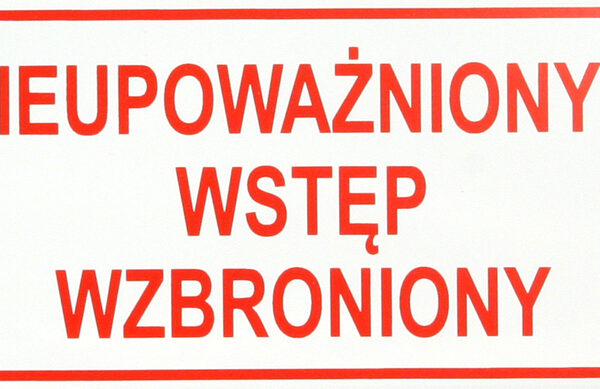 Tablica mała 10*20cm nieupoważnionym wstęp wzbroniony